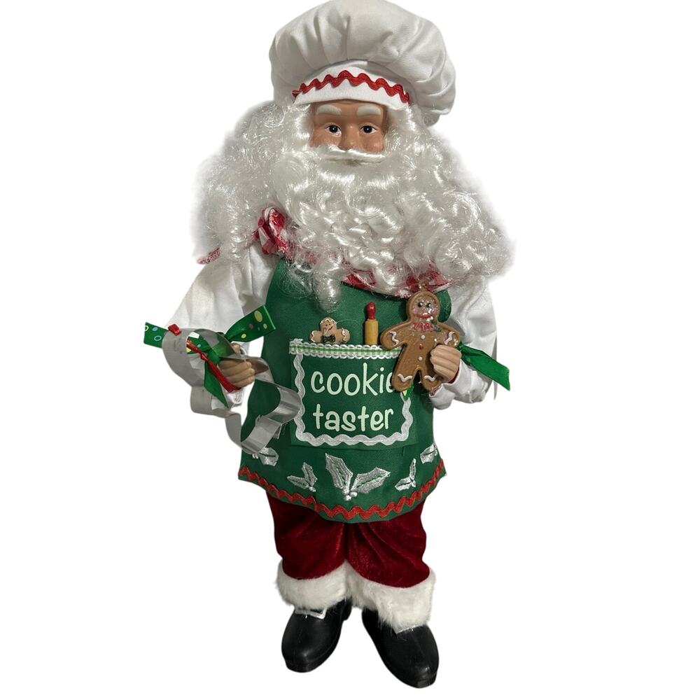 Santa Clause is the official cookie taster! 19” table top holiday decoration NWT